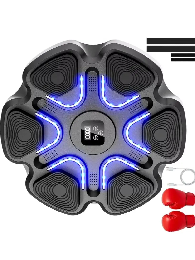 Music Boxing Machine with Gloves ,Lights up,Boxing Machine Wall Mounted Music, Smart Bluetooth Boxing Equipment for Home and Gym