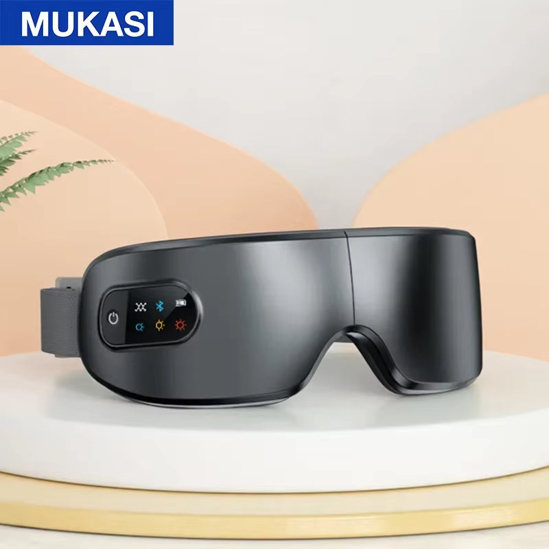 Eye Massager with Vibration Bluetooth Music, Smart Massage Eye Mask for Eye Relax, Reduce Eye Strain, Improve Sleep