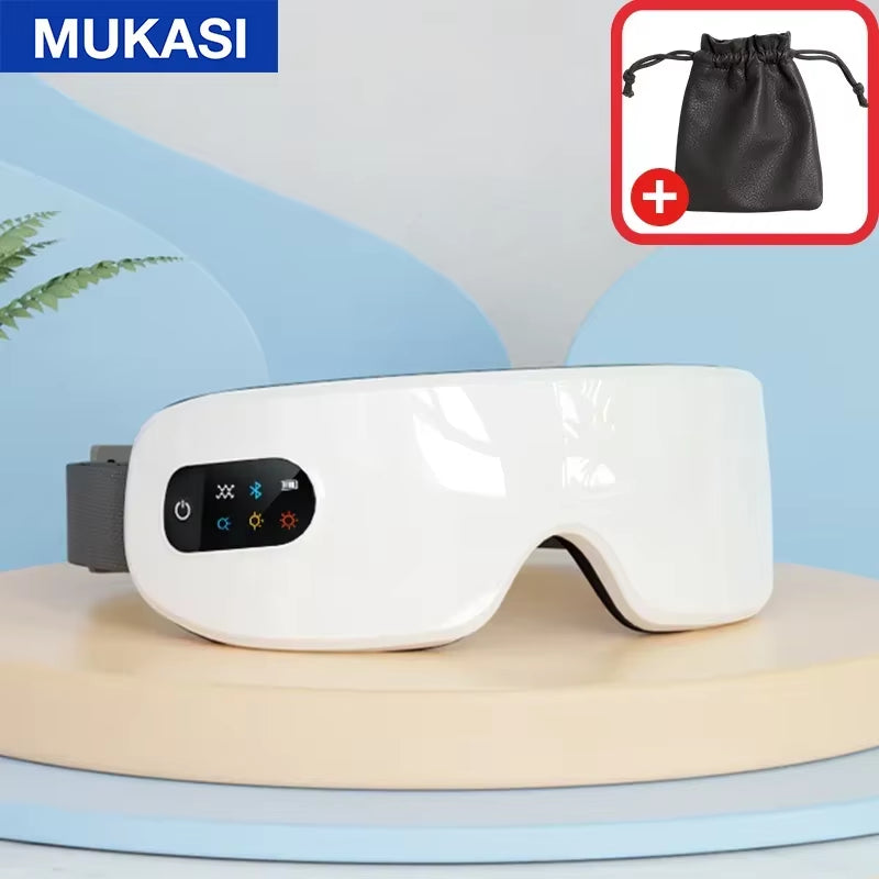 Eye Massager with Vibration Bluetooth Music, Smart Massage Eye Mask for Eye Relax, Reduce Eye Strain, Improve Sleep