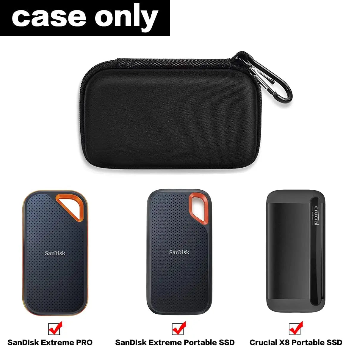 Hard Case Compatible with Sandisk Extreme Pro/For Sandisk 500GB 1TB 2TB 4TB Portable External SSD. Carrying Travel Holder