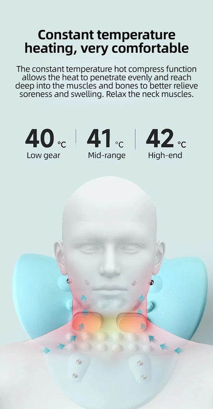 Electric Neck Massager USB Infrared Heating Airbag Neck Traction Vibration Shoulder Cervical Spine Shoulder Support Relax