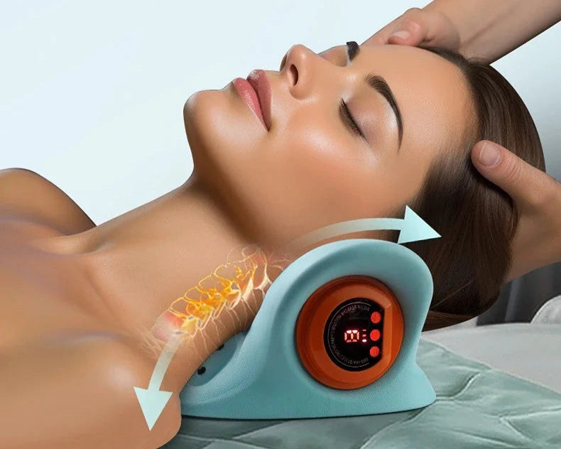 Electric Neck Massager USB Infrared Heating Airbag Neck Traction Vibration Shoulder Cervical Spine Shoulder Support Relax