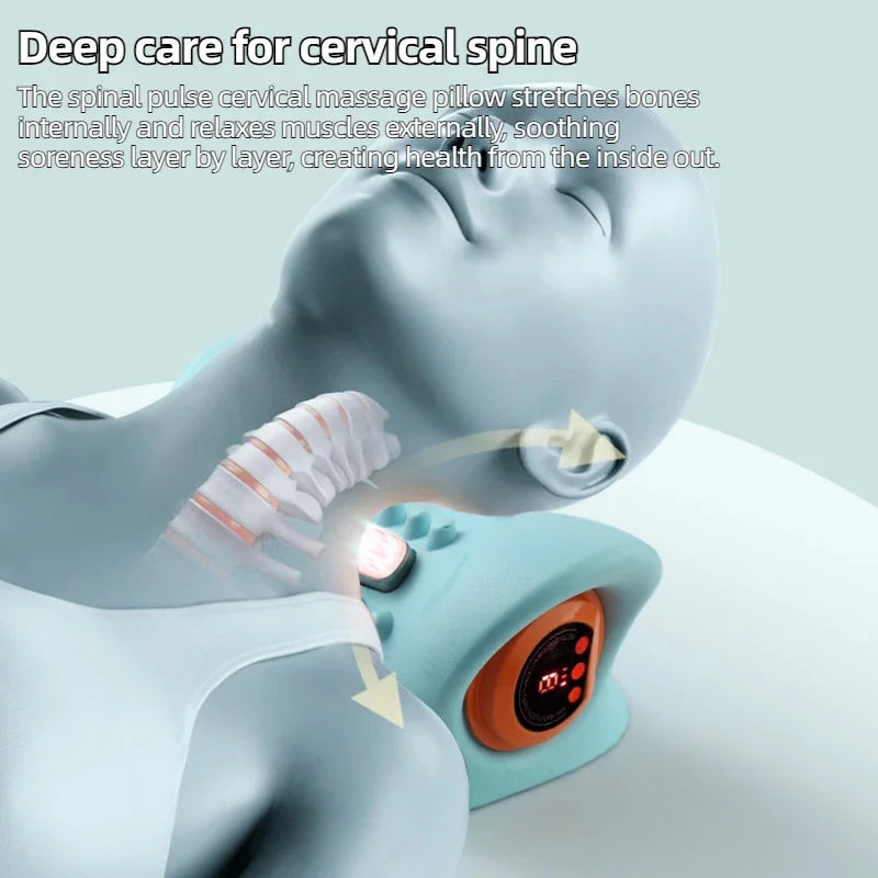 Electric Neck Massager USB Infrared Heating Airbag Neck Traction Vibration Shoulder Cervical Spine Shoulder Support Relax