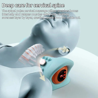 Electric Neck Massager USB Infrared Heating Airbag Neck Traction Vibration Shoulder Cervical Spine Shoulder Support Relax