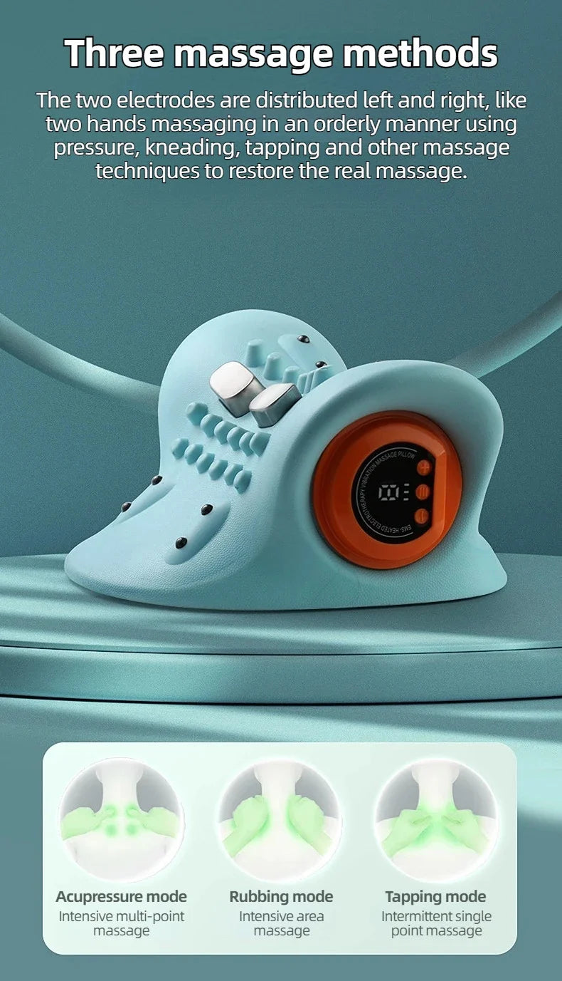Electric Neck Massager USB Infrared Heating Airbag Neck Traction Vibration Shoulder Cervical Spine Shoulder Support Relax