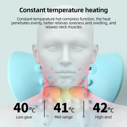 Electric Neck Massager USB Infrared Heating Airbag Neck Traction Vibration Shoulder Cervical Spine Shoulder Support Relax
