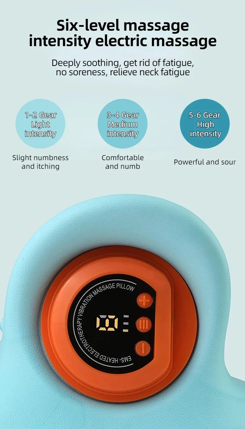 Electric Neck Massager USB Infrared Heating Airbag Neck Traction Vibration Shoulder Cervical Spine Shoulder Support Relax