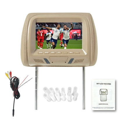7 Inch Car Multimedia Player Headrest Monitor MP5 FM USB SD Speaker Automotive Headrest Screen Pillow Monitor Universal