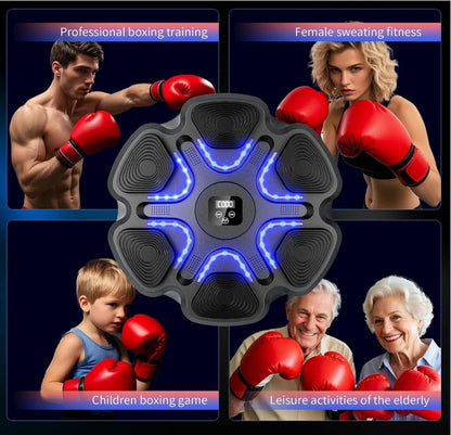 Music Boxing Machine with Gloves ,Lights up,Boxing Machine Wall Mounted Music, Smart Bluetooth Boxing Equipment for Home and Gym