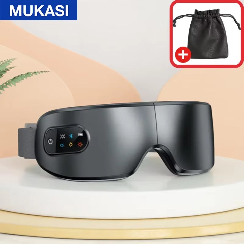 Eye Massager with Vibration Bluetooth Music, Smart Massage Eye Mask for Eye Relax, Reduce Eye Strain, Improve Sleep