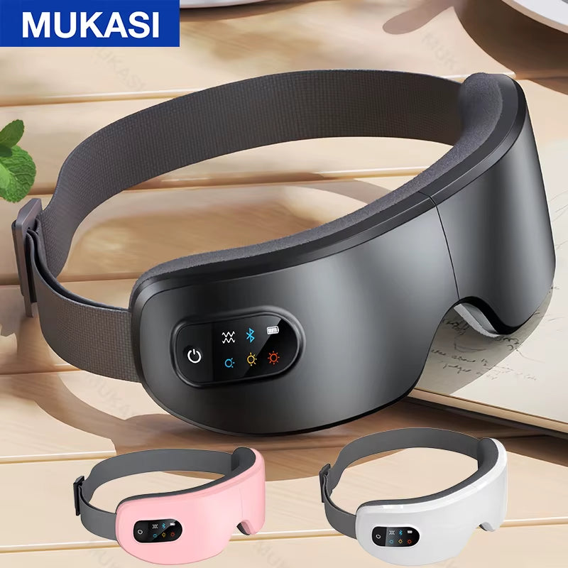 Eye Massager with Vibration Bluetooth Music, Smart Massage Eye Mask for Eye Relax, Reduce Eye Strain, Improve Sleep